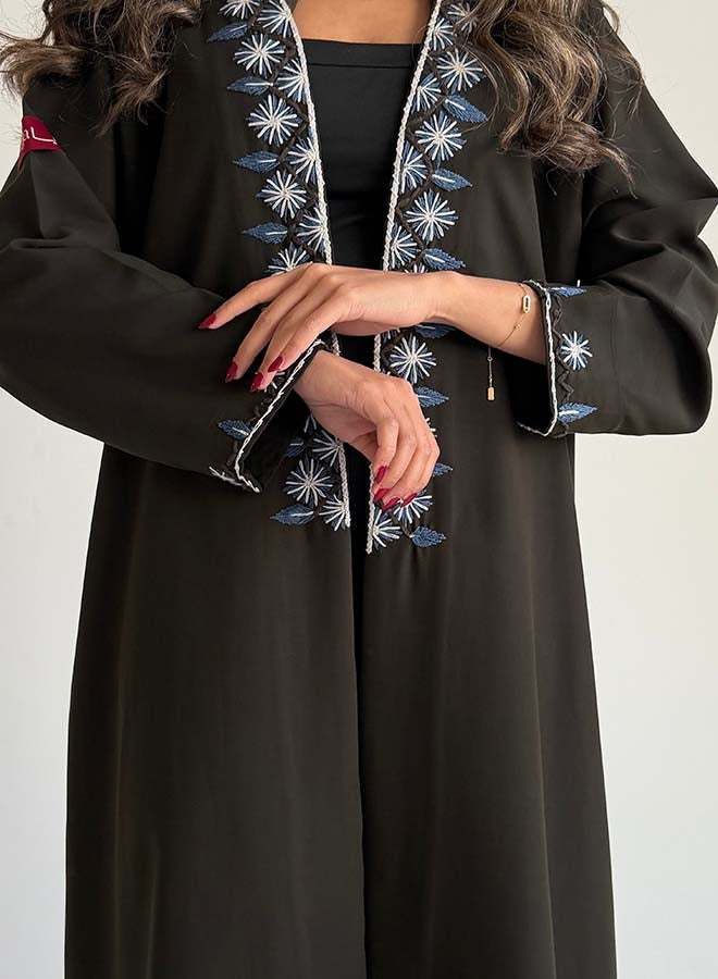 آية MWT677 عباية زيتي تطريز - Image 1