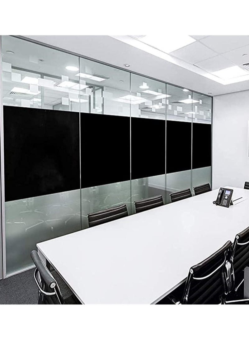 كابتن تيك Privacy Window Sticker Black, Frosted Glass Sticker Privacy Vinyl Blinds Decorative Opaque Static Cling Anti-UV Light Blocking - Image 2