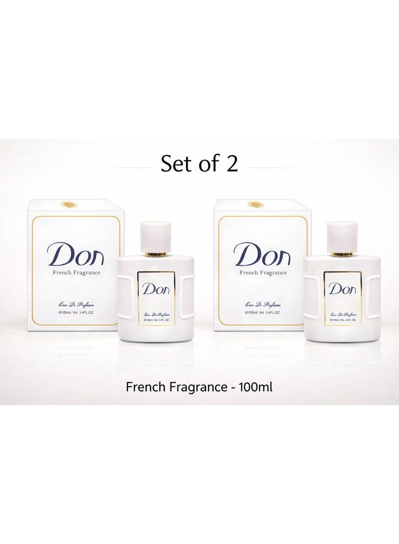 دون عطر دون أو دو برفيوم برائحة العطور الفرنسية، 100 مل (حبتين) - Image 1