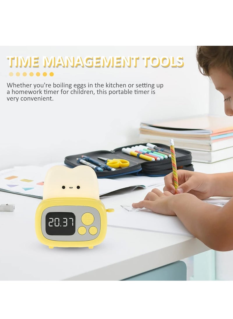 SYOSI - Kids Toaster Alarm Clock, Cute Timer with Clock and Night Light, Mini Toaster Shape lamp with LED Alarm Clock Timer for Kids and Adults, Dimmable Bedside Lamp Birthday Gifts Ideal for Children - Image 1