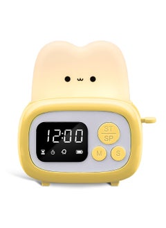 Kids Toaster Alarm Clock, Cute Timer with Clock and Night Light, Mini Toaster Shape lamp with LED Alarm Clock Timer for Kids and Adults, Dimmable Bedside Lamp Birthday Gifts Ideal for Children