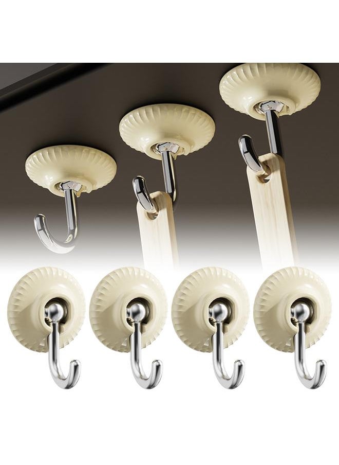 Thoraya 4pcs Adhesive Hooks Multifunctional High Load Capacity Sticky Behind Door Hooks for Home Kitchen Bathroom Office  - Image 5