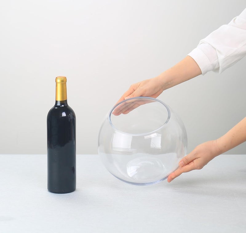 CYS EXCEL Glass Bubble Bowl (H-7.5" W-10", Approx. 2 Gal.) Multiple Size Choices Fish Bowl Vase Glass Round Bowl Terrarium Globe Flower Vase Centerpiece - Image 3