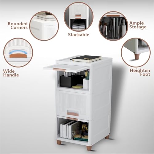 HOMIFLY 3 Tier Organizer for Clothes/Modular Kitchen Storage Rack/Modular Wardrobe for Cloth/Space Saving Closet for Bedroom-Living Room/Stackable Cabinet/Almirah for Home(White) - Image 3