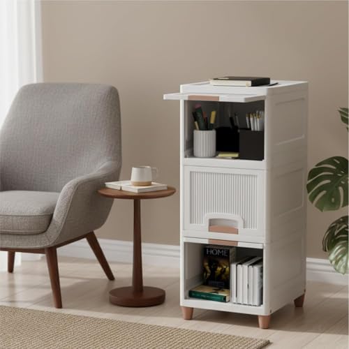 HOMIFLY 3 Tier Organizer for Clothes/Modular Kitchen Storage Rack/Modular Wardrobe for Cloth/Space Saving Closet for Bedroom-Living Room/Stackable Cabinet/Almirah for Home(White) - Image 1