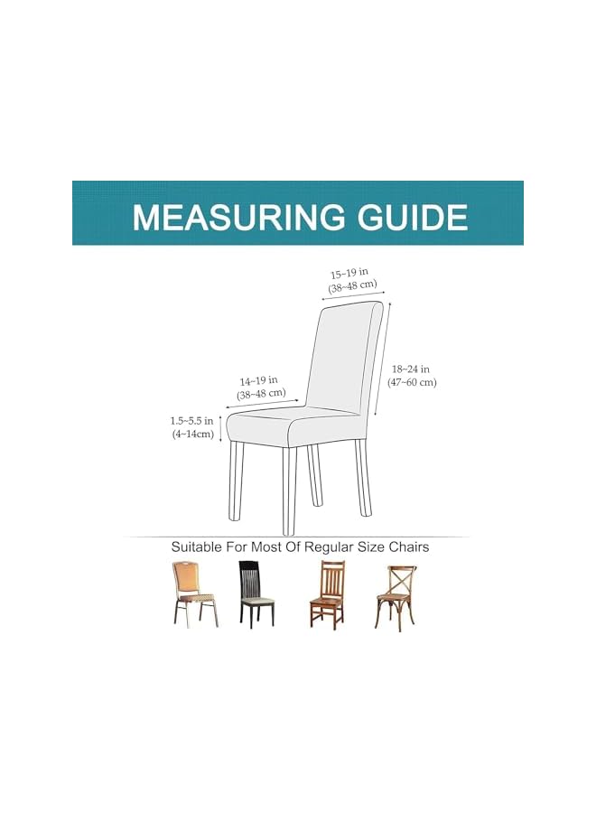 The Bros أغطية كراسي طعام مقاومة للماء مجموعة من 4، أغطية كراسي عالية مرنة لغرفة الطعام، واقي كراسي قابل للغسل والإزالة للحفلات، المطبخ، الحفلات، الفندق (بيج-6 قطع) - Image 2