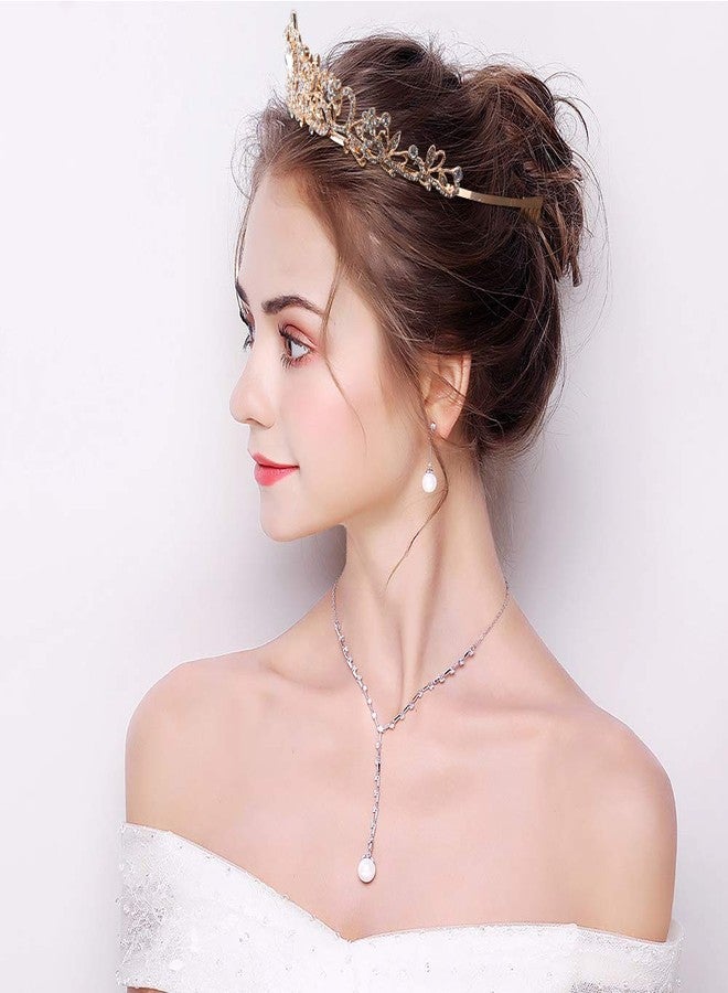 Didder Gold Crystal Tiara Crown Headband Princess Elegant Crown with combs for Women Girls Bridal Wedding Prom Birthday Party - Image 2