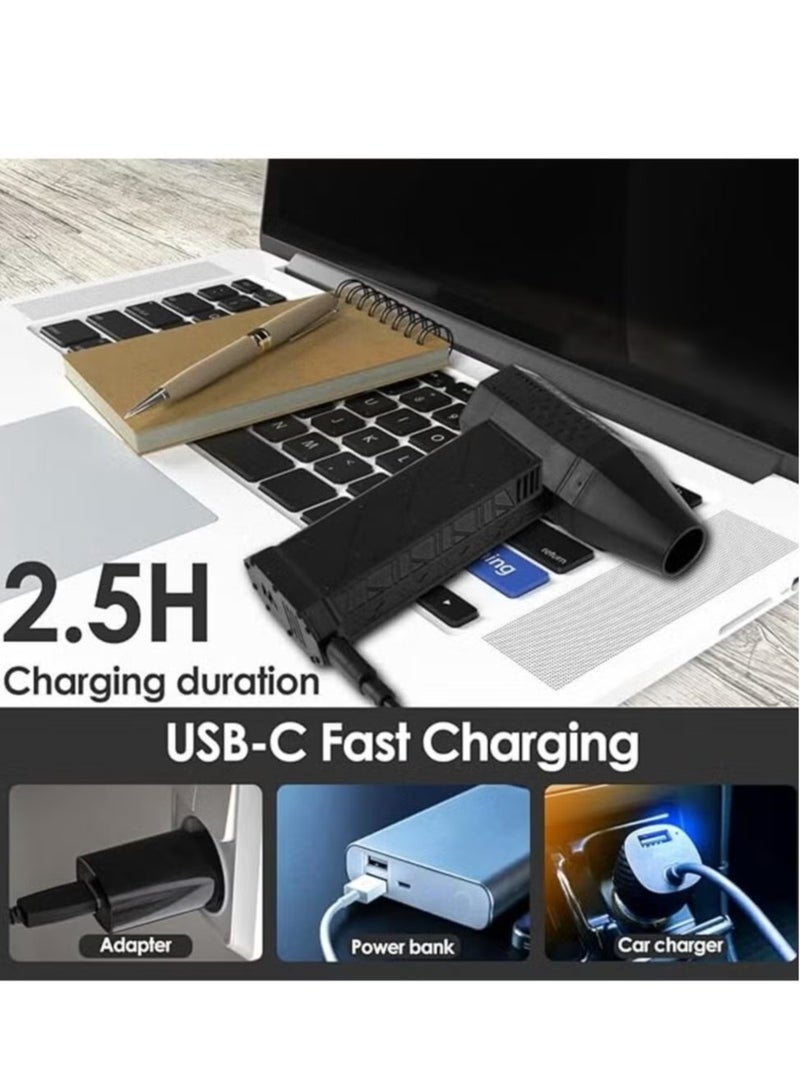 TIGER Mini Turbo Jet Fan 130,000RPM 52m/s – Powerful 3000mAh Wireless Portable Handheld Fan for Cleaning, Camping, Outdoor Use, High-Speed Airflow, Compact Design - Image 3