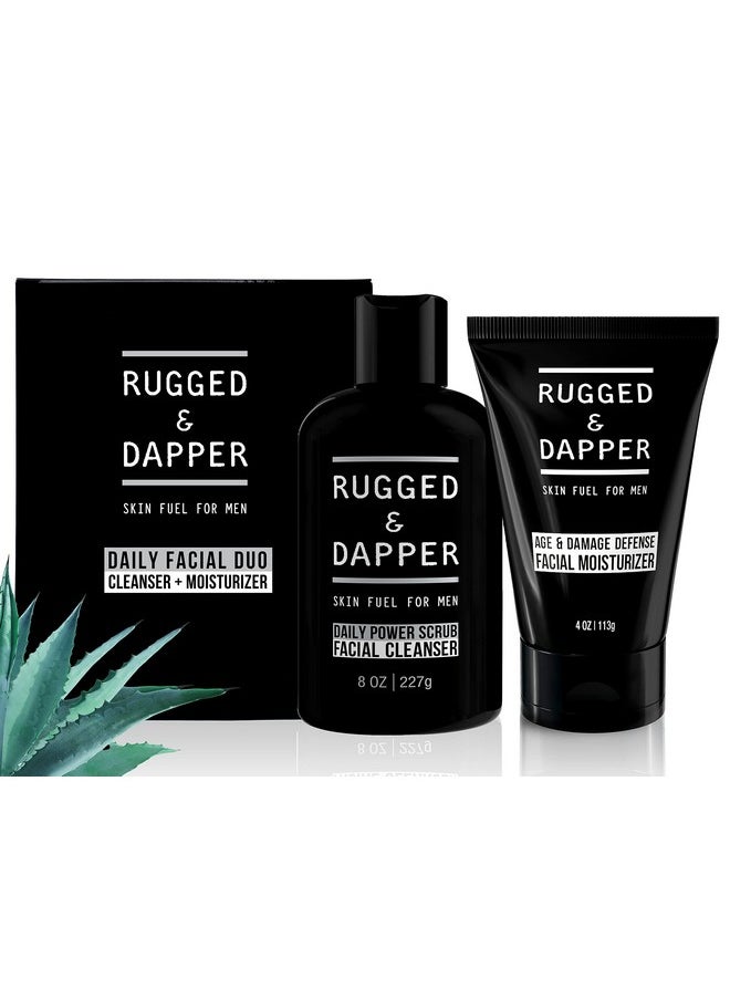 RUGGED & DAPPER - RUGGED & DAPPER Daily Duo Skincare Set for Men | Includes Age + Damage Defense Moisturizer & Daily Power Scrub Face Wash - Image 1