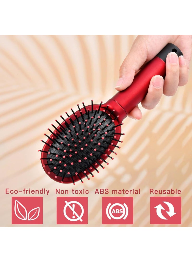 SOLARAE Diversion Safe Hair Brush, Stash Containers To Store Jewelry, Mini Keys, Beach Safe Container Real Hair Brush Comb for Valuables, Perfect for Travel or At Home, Red - Image 2