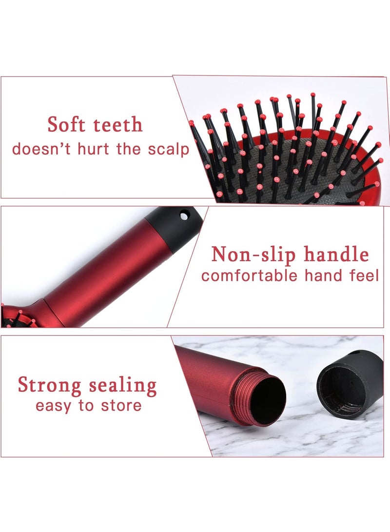 SOLARAE Diversion Safe Hair Brush, Stash Containers To Store Jewelry, Mini Keys, Beach Safe Container Real Hair Brush Comb for Valuables, Perfect for Travel or At Home, Red - Image 3