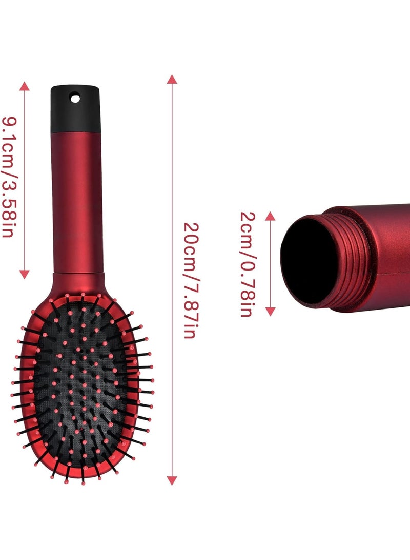 SOLARAE Diversion Safe Hair Brush, Stash Containers To Store Jewelry, Mini Keys, Beach Safe Container Real Hair Brush Comb for Valuables, Perfect for Travel or At Home, Red - Image 4