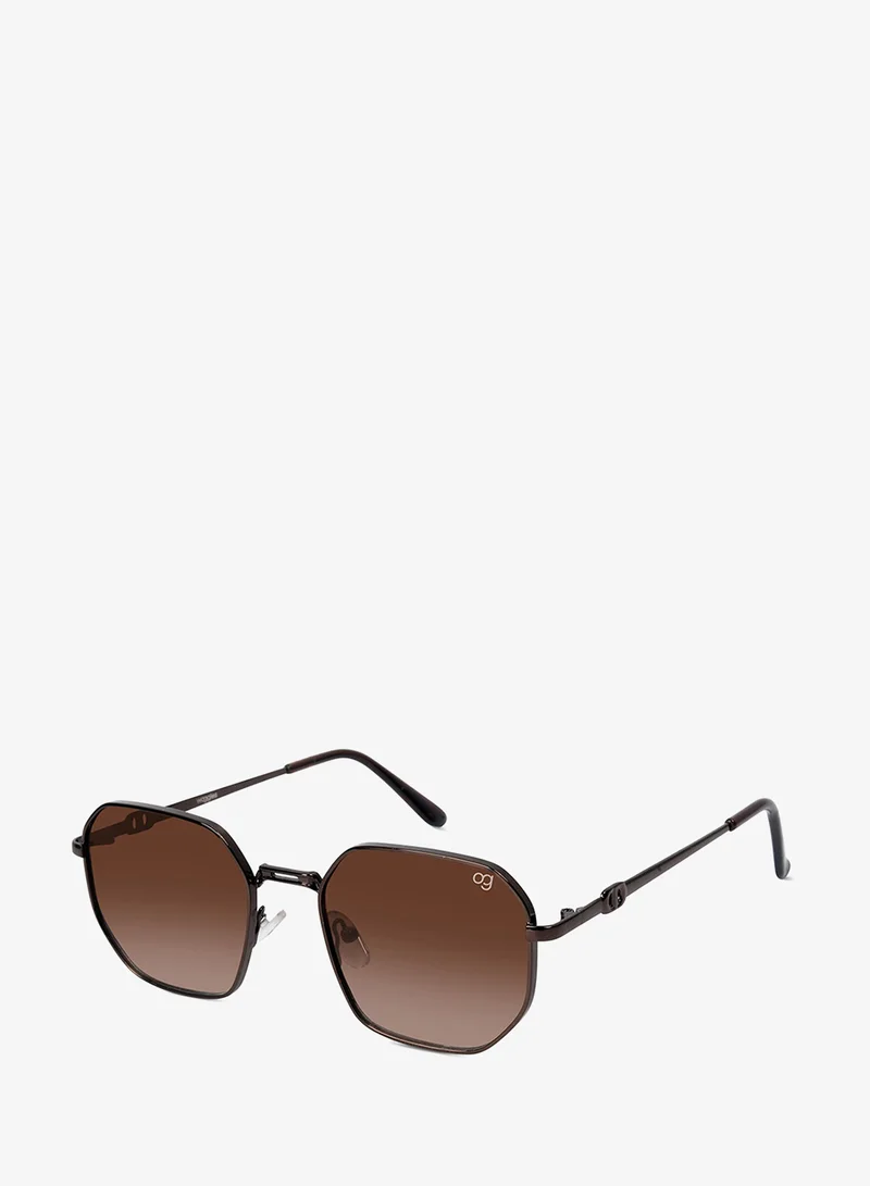 Woggles UV- Protected  Brown Hexagonal Sunglasses