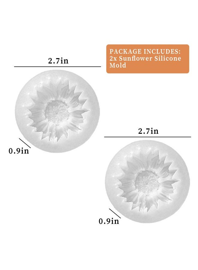 Wehous 2PCS Sunflower Candle Mold Unique Flower Silicone Fondant Chocolate Cake Decor Molds 3D Floral Silicone Molds for Resin Candle Soap Wax Polymer Clay Concrete Art Craft Home Ornament - Image 3