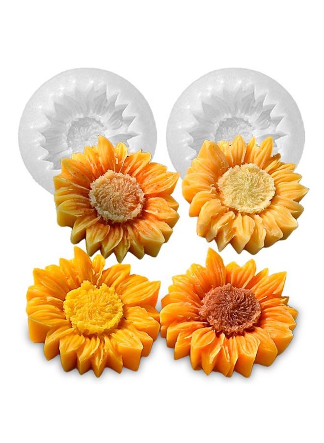 Wehous 2PCS Sunflower Candle Mold Unique Flower Silicone Fondant Chocolate Cake Decor Molds 3D Floral Silicone Molds for Resin Candle Soap Wax Polymer Clay Concrete Art Craft Home Ornament - Image 1