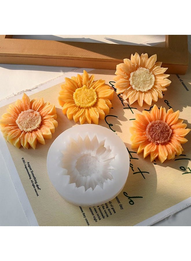 Wehous 2PCS Sunflower Candle Mold Unique Flower Silicone Fondant Chocolate Cake Decor Molds 3D Floral Silicone Molds for Resin Candle Soap Wax Polymer Clay Concrete Art Craft Home Ornament - Image 2