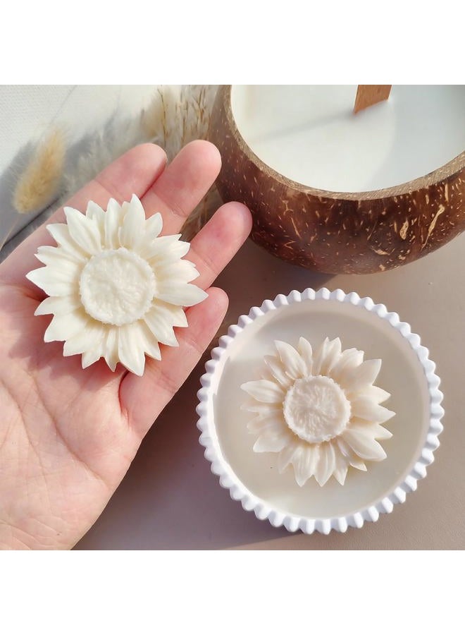 Wehous 2PCS Sunflower Candle Mold Unique Flower Silicone Fondant Chocolate Cake Decor Molds 3D Floral Silicone Molds for Resin Candle Soap Wax Polymer Clay Concrete Art Craft Home Ornament - Image 5