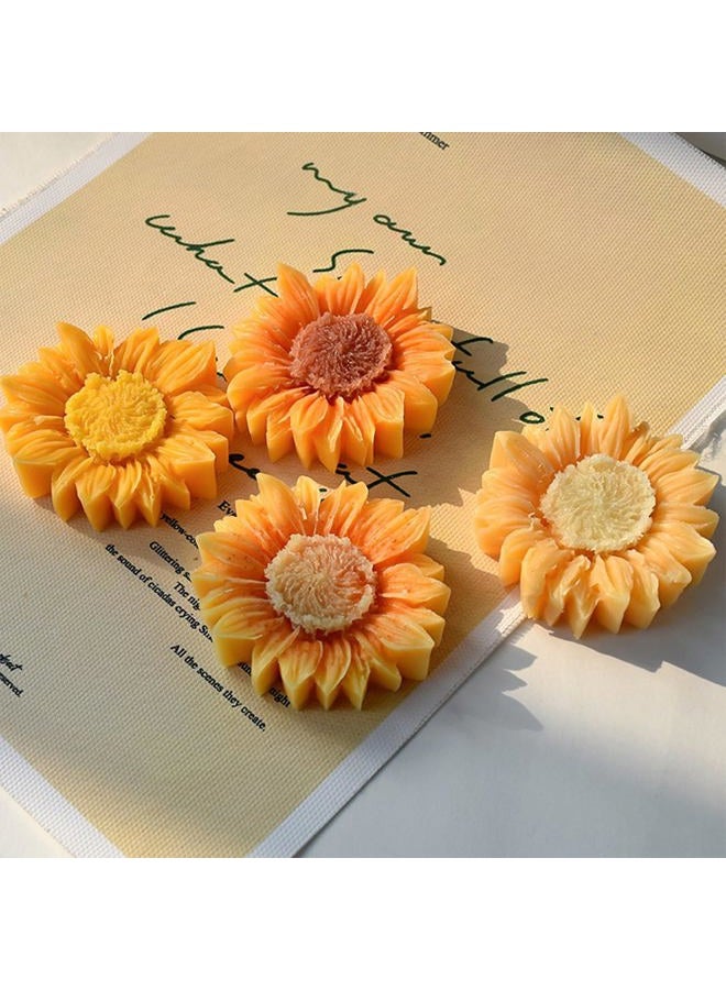 Wehous 2PCS Sunflower Candle Mold Unique Flower Silicone Fondant Chocolate Cake Decor Molds 3D Floral Silicone Molds for Resin Candle Soap Wax Polymer Clay Concrete Art Craft Home Ornament - Image 4