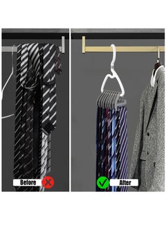 Excefore Premium Tie Rack,2 Pcs Stylish Tie Hanger,for Closet Space Saving Design with 360° Rotating Head,Easy to Tidy Up & Take Off,ABS Necktie Organizer & Hanger-Holds 9-18 Ties,Smart & Sturdy Tie Storage  - Image 5