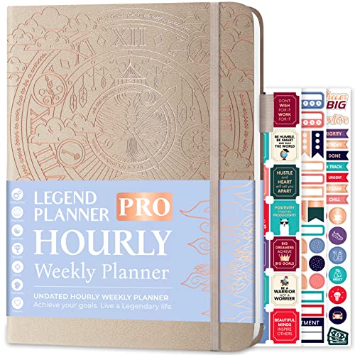 Legend Planner PRO Hourly Schedule - Weekly & Daily Organizer with Time Slots. Appointment Book Journal for Work & Personal, A4 (Seashell) - Image 1