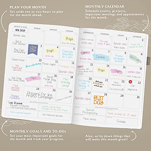 Legend Planner PRO Hourly Schedule - Weekly & Daily Organizer with Time Slots. Appointment Book Journal for Work & Personal, A4 (Seashell) - Image 4