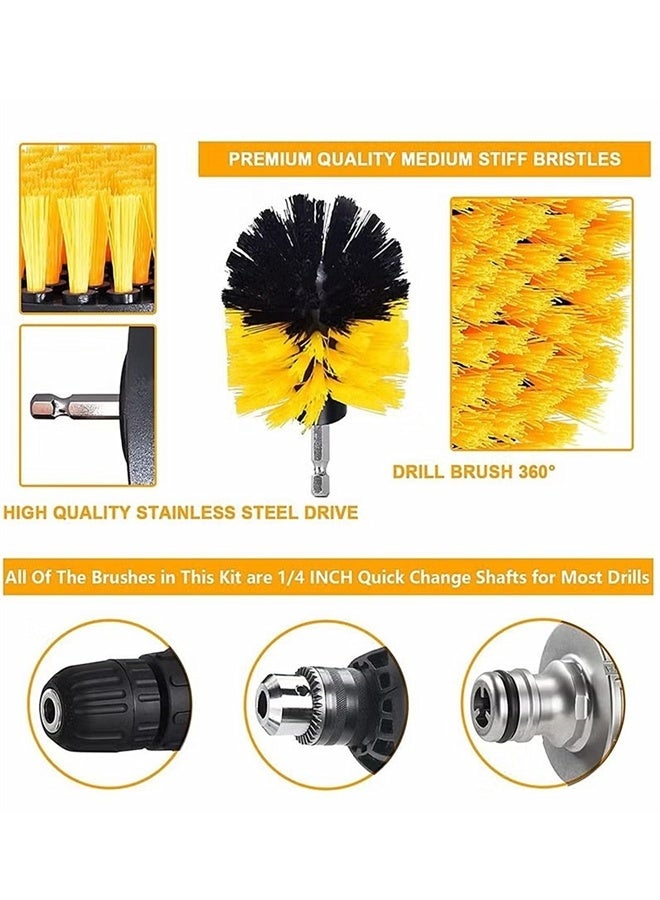45 PCS Drill Brush Attachment Set All Purpose Power Clean Scrubber Brush Scrub Pads with Extend Long Attachment Scouring Pads and Sponge for Bathroom Kitchen, Grout, Tub Tile, Corners, Auto - Image 3