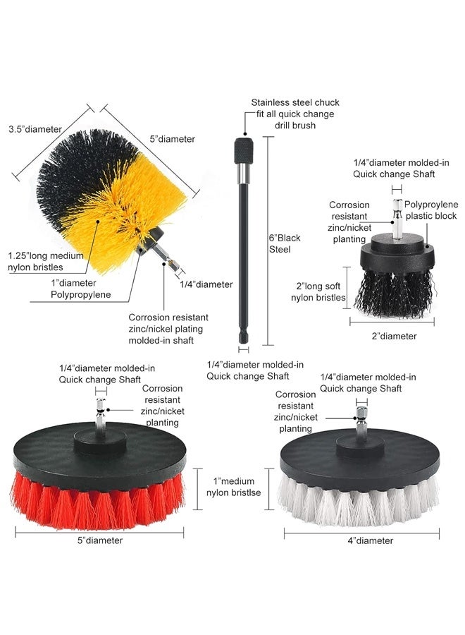 45 PCS Drill Brush Attachment Set All Purpose Power Clean Scrubber Brush Scrub Pads with Extend Long Attachment Scouring Pads and Sponge for Bathroom Kitchen, Grout, Tub Tile, Corners, Auto - Image 2