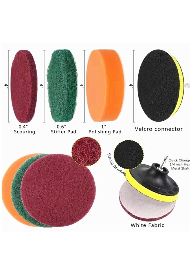 45 PCS Drill Brush Attachment Set All Purpose Power Clean Scrubber Brush Scrub Pads with Extend Long Attachment Scouring Pads and Sponge for Bathroom Kitchen, Grout, Tub Tile, Corners, Auto - Image 4