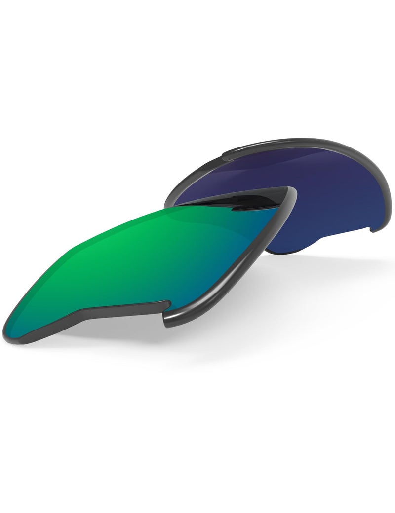 BLAZERBUCK Polycarbonate Polarized Replacement Lenses & Sock Kit for Oakley Flak Jacket XLJ OO9009 - Emerald Green AR Coated - Image 2