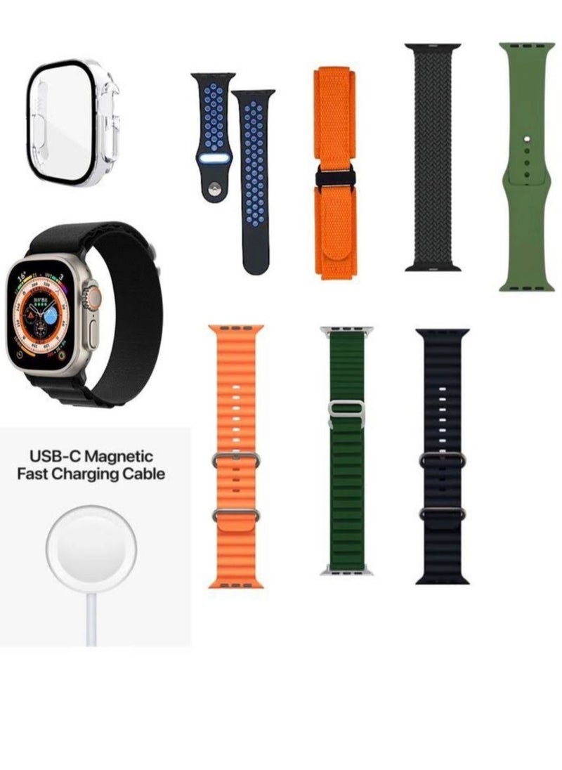 Generic - ULTRA smart watch with  Seven Set Strap with Wireless Charger - Image 1