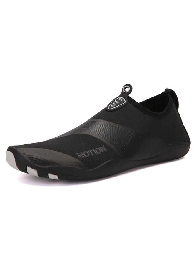ShebSheb Beach Water Shoes for Women and Man,Slip-On And Non Slip Black Aqua Swimming Shoes for Pool Sea Beach Rubber Sole  - Image 1
