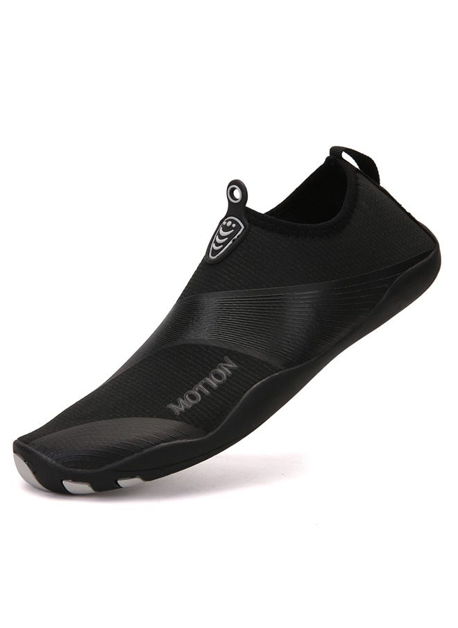 ShebSheb Beach Water Shoes for Women and Man,Slip-On And Non Slip Black Aqua Swimming Shoes for Pool Sea Beach Rubber Sole  - Image 2