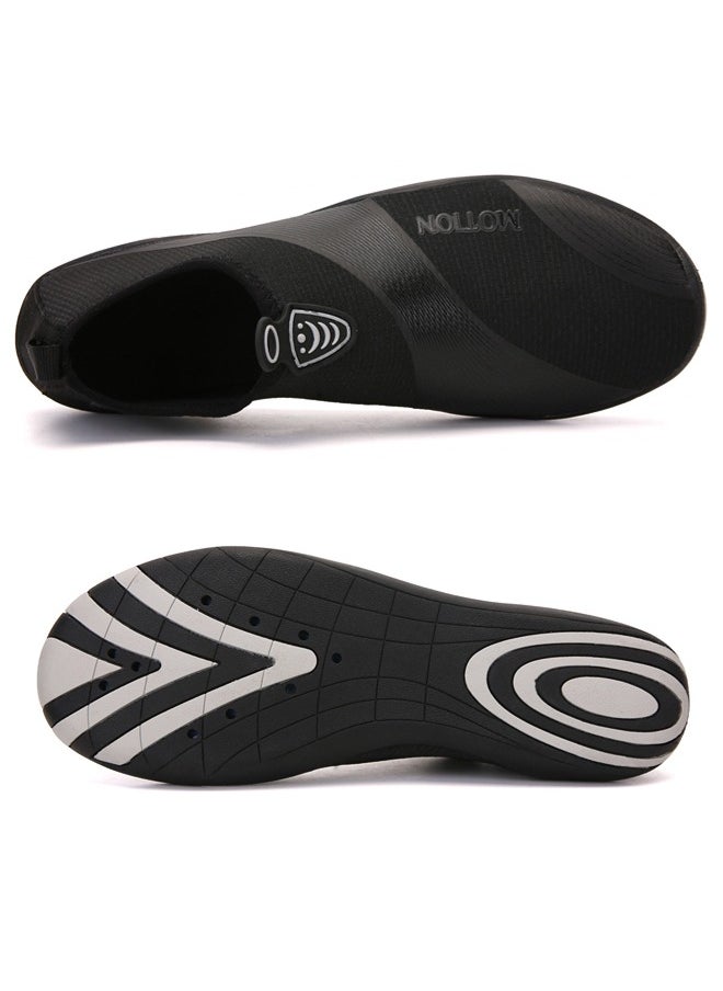 ShebSheb Beach Water Shoes for Women and Man,Slip-On And Non Slip Black Aqua Swimming Shoes for Pool Sea Beach Rubber Sole  - Image 3