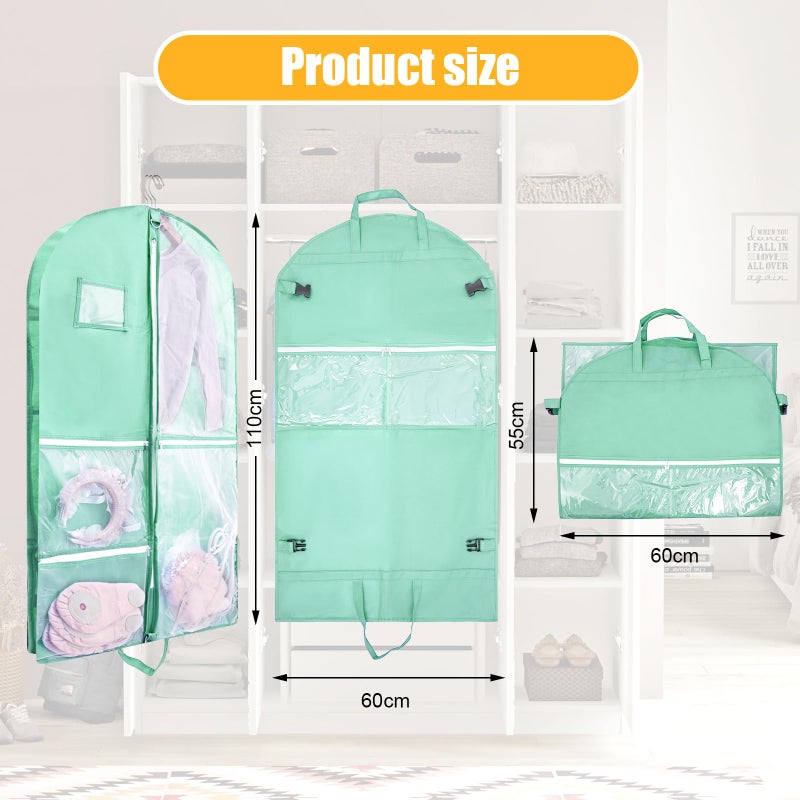 QEES 1 Pack Garment Bag for Dance Costumes,40 Inch Dance Garment Bags for Dancers Kids Dance Recital Bags Competition Cheer Uniform Garment Bag for Travel Storage,Dance Recital Gifts for Girls - Image 2
