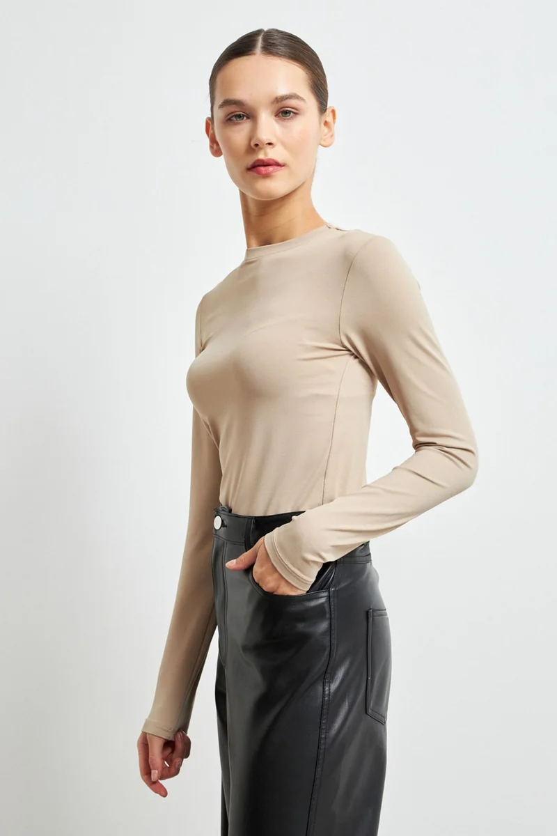 بيبانتولون BIPANTOLON Women's Slim Fit Crew Neck Blouse