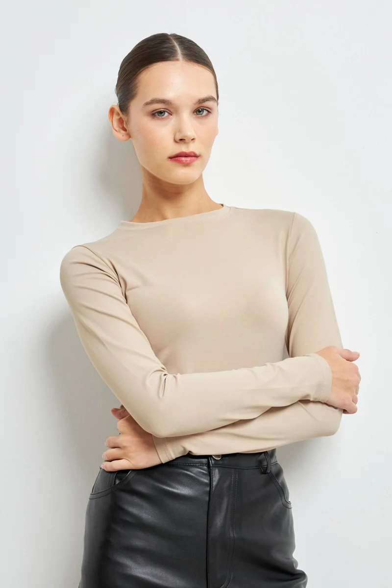 بيبانتولون BIPANTOLON Women's Slim Fit Crew Neck Blouse