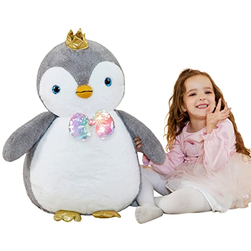 EARTHSOUND Giant Penguin Stuffed Animal Plush Toy23 inches Large Jumbo Cute Soft ToysBig Size Plushy Oversized Fat PlushieGifts for Kids - Image 1