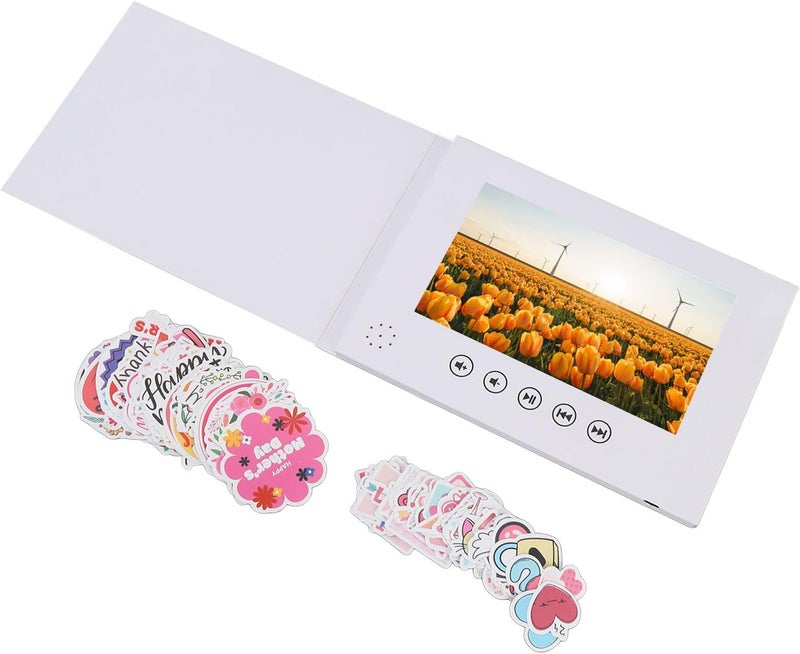 Yunseity 7 Inch LCD Screen Video Greeting Card, Electronic Greeting Card with 720P Support, 128M Memory for Birthday, Christmas, Anniversary - Image 2