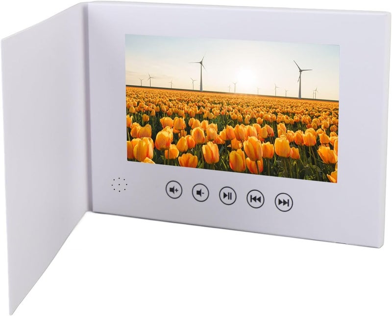 Yunseity 7 Inch LCD Screen Video Greeting Card, Electronic Greeting Card with 720P Support, 128M Memory for Birthday, Christmas, Anniversary - Image 1