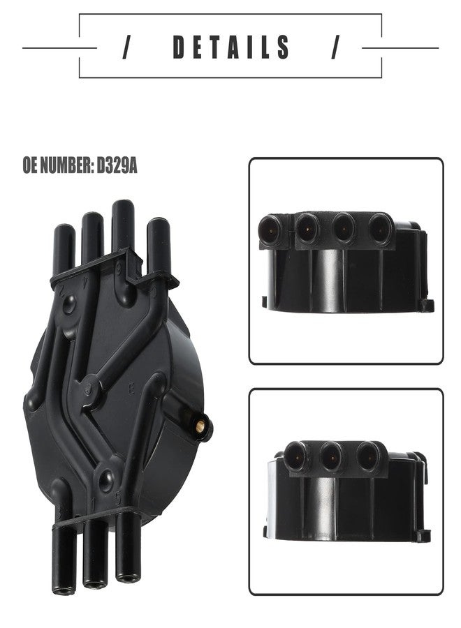 Motoforti Ignition Distributor Set, Brass Terminals Distributor Cap and Rotor Kit, for GMC Sierra 1500 1999-2007, Plastic, 10452458 10452457, Black, 1 Set - Image 4