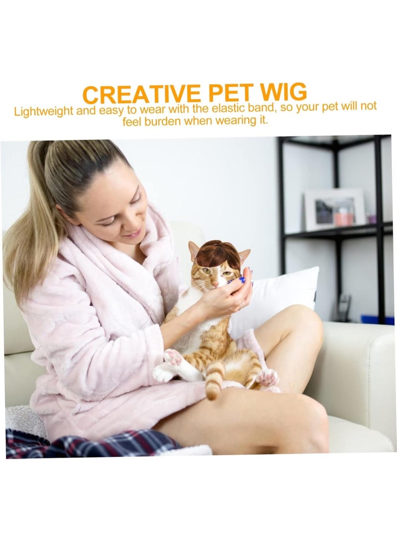 GGOOT 1 PC Pet Wig Girl Puppy Accessories Corgi Ornament Essential Oil Decoration Dachshund Costume Curly Closure Wig Human Hair Dog Girl Hair Product Vacuum Wig Paw Wick Polyester  - Image 3