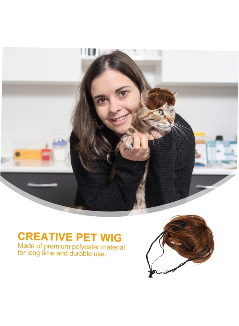 GGOOT 1 PC Pet Wig Girl Puppy Accessories Corgi Ornament Essential Oil Decoration Dachshund Costume Curly Closure Wig Human Hair Dog Girl Hair Product Vacuum Wig Paw Wick Polyester  - Image 5