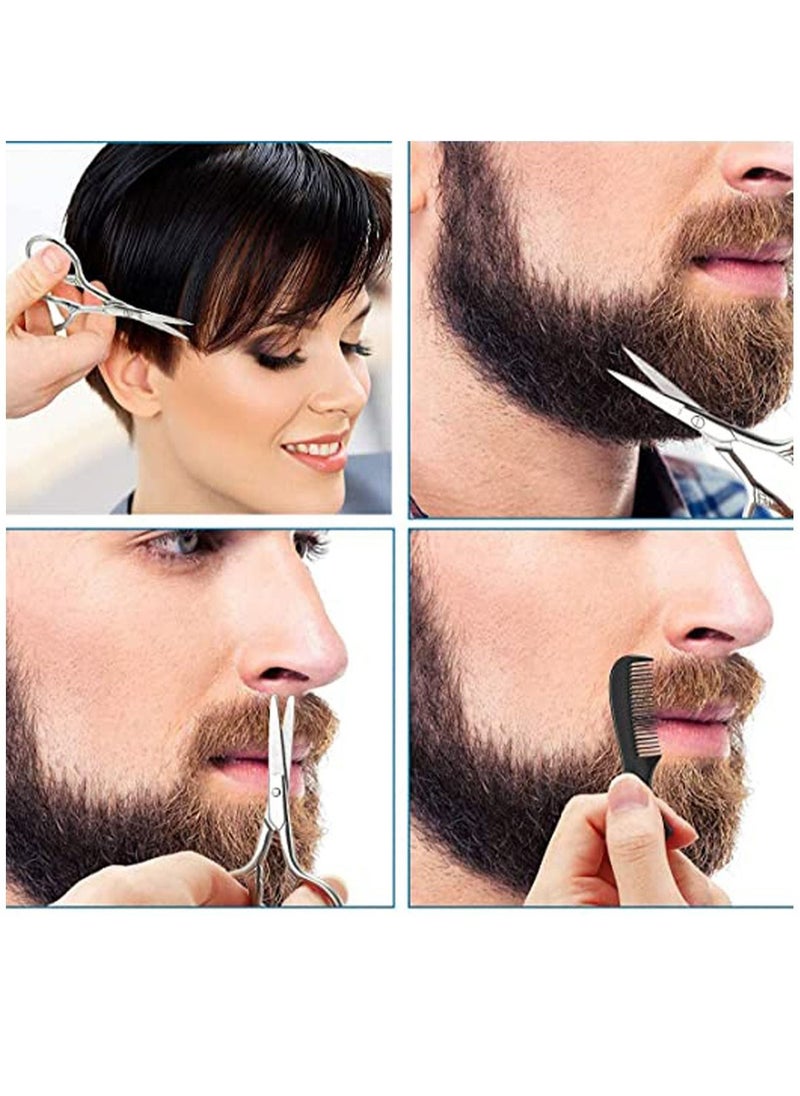 SYOSI - Beard Trimming Scissors Set, Grooming Scissors for Men and Mustache Beard Comb Beard Grooming Trim Scissor Kit with Storage Bag - Image 1