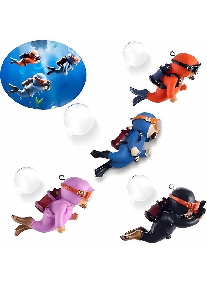 VAYINATO 4 Piece (Mixed Color) Floating Mini Cute Diver Aquarium Fish Tank Simulation Decoration Ornaments | Made With Eco Friendly Resin | No Harm To Fish By Petzlifeworld - Image 4