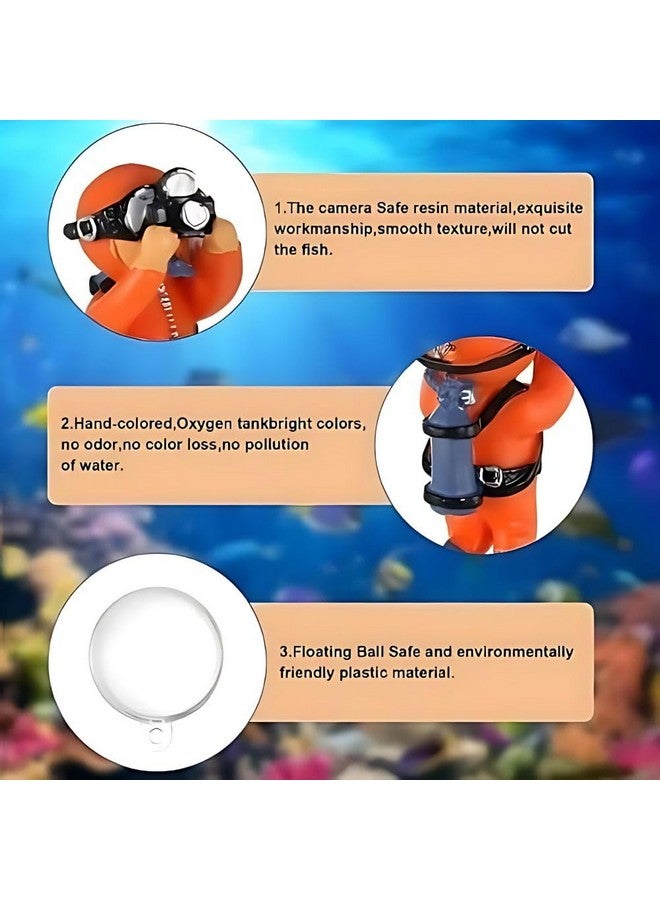 VAYINATO 4 Piece (Mixed Color) Floating Mini Cute Diver Aquarium Fish Tank Simulation Decoration Ornaments | Made With Eco Friendly Resin | No Harm To Fish By Petzlifeworld - Image 2