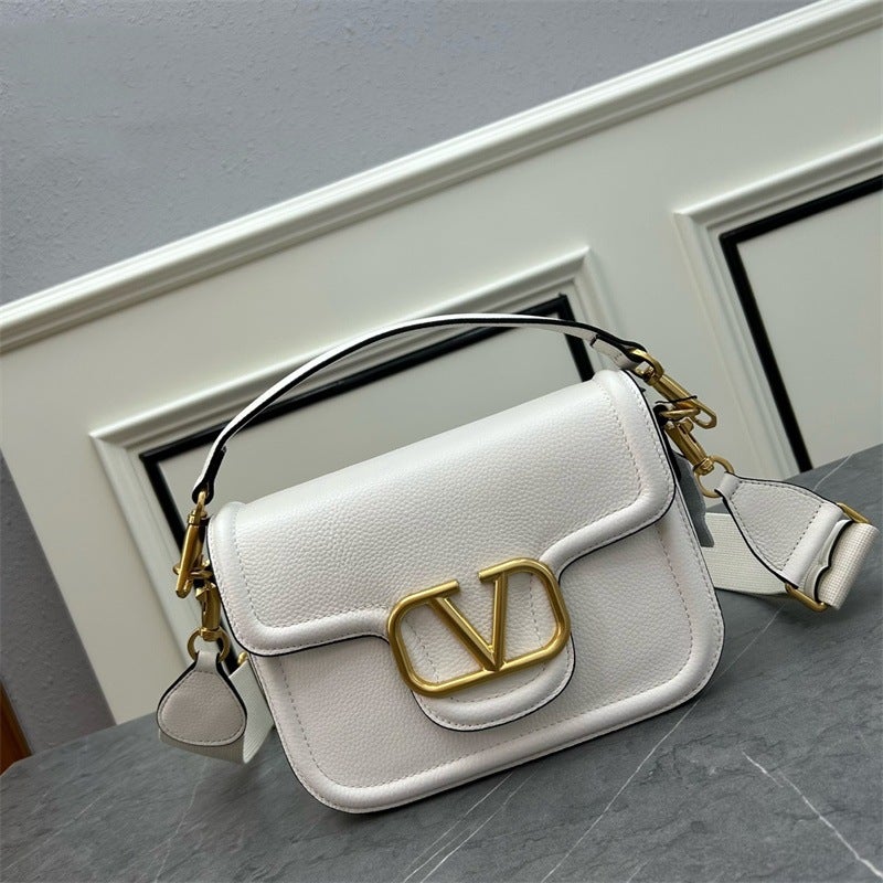 New High-End Soft Grain Calfskin Handbag Fashionable All-Match Shoulder Crossbody Small Square Bag Portable Underarm Bag - Image 1