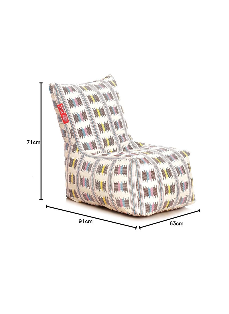 Style Homez Style Homez Classic Chair Cotton Canvas Ikat Printed Bean Bag XXXL Size Cover Only  - Image 3