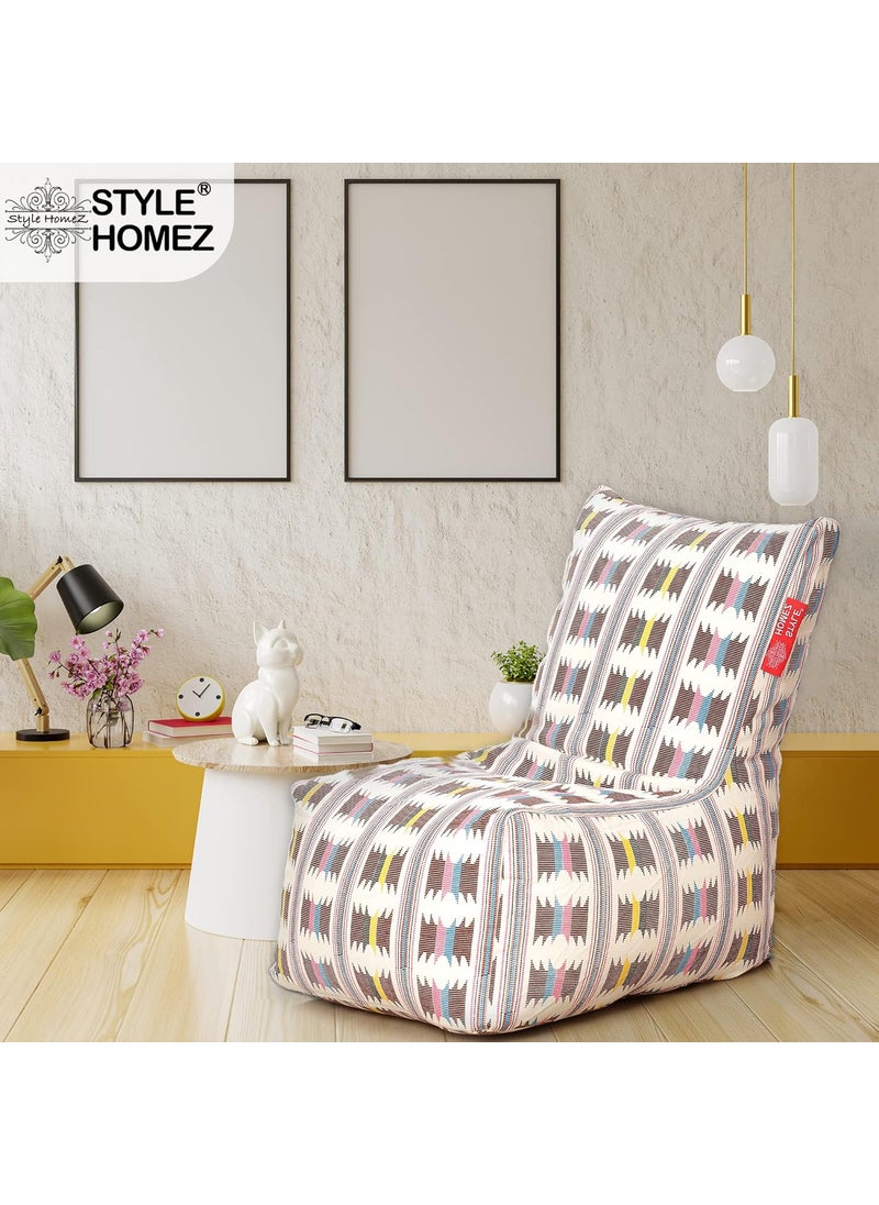 Style Homez Style Homez Classic Chair Cotton Canvas Ikat Printed Bean Bag XXXL Size Cover Only  - Image 4