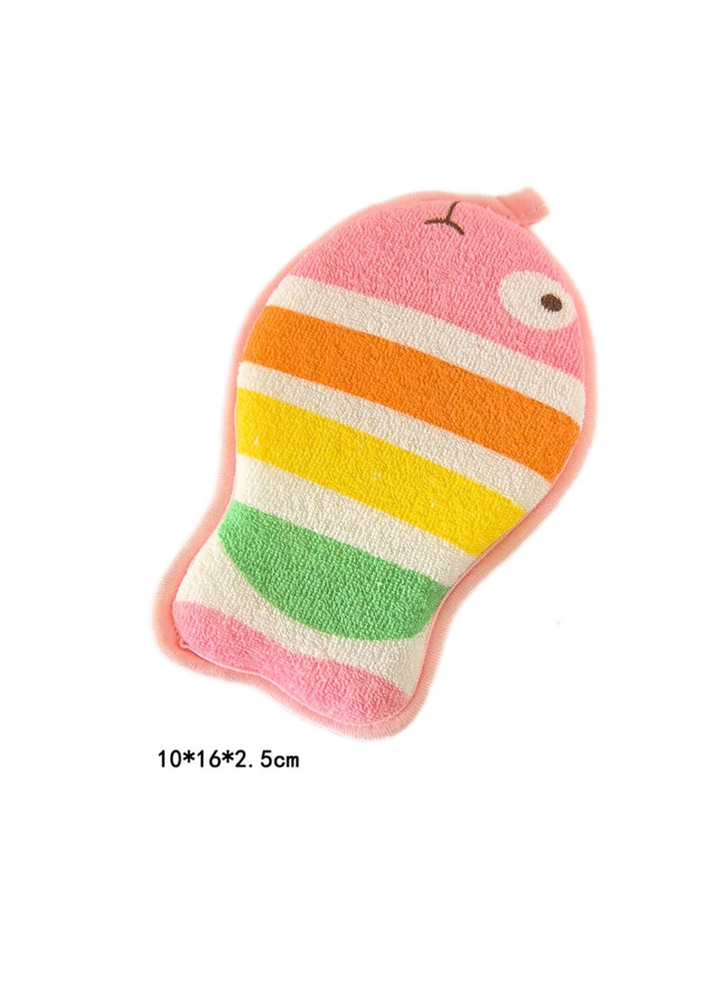 Baby Bath Sponge Soft Foam Scrub Natural Sponge for Bath, Shower Scrub Body Sponge for Kids/Babies/Men/Women (Pink Fish) - Image 2