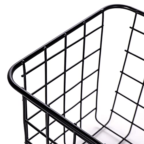 XINFULL 5 Pack Wire Storage Baskets Household Metal Wall-Mounted Containers Organizer Bins for Kitchen Bathroom Freezer Pantry Closet Laundry Room Cabinets Garage Shelf, Medium - Image 4